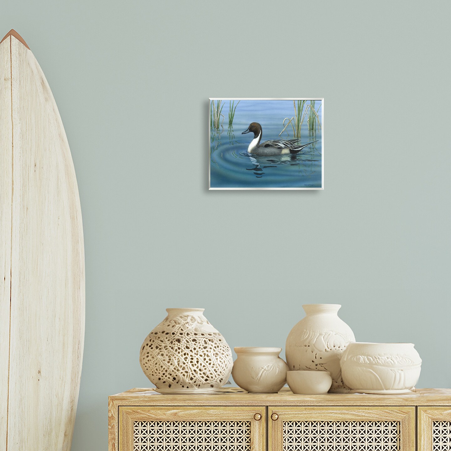 Stupell Industries Pintail Loon in Pond Wall Plaque Art Design by Valerie Rogers