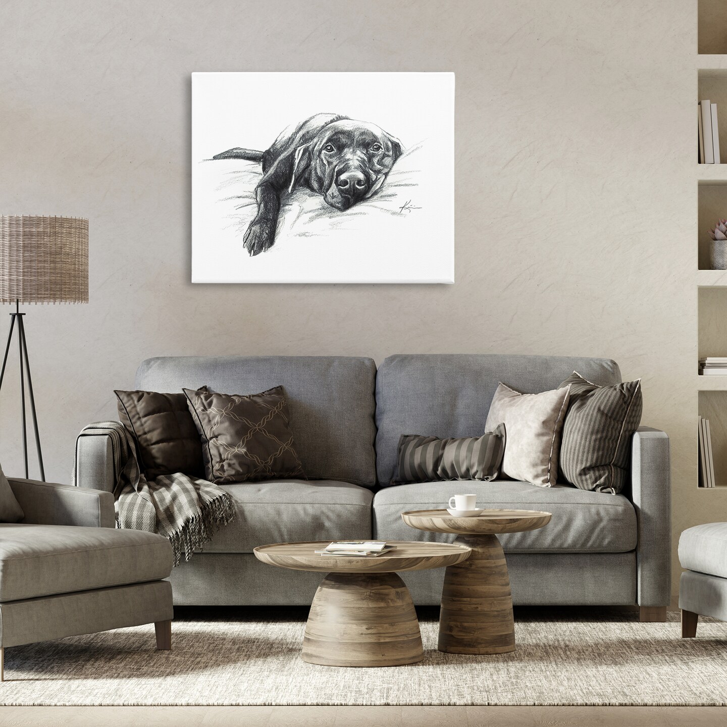 Stupell Industries Naptime Black Labrador Canvas Wall Art Design by Lindsay Kivi Fine Art