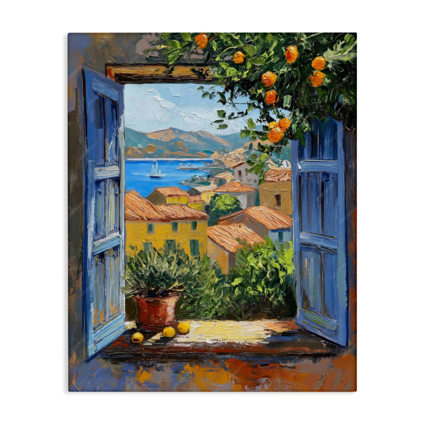 Stupell Industries Mediterranean Window View Canvas Wall Art Design by LSR Design Studio