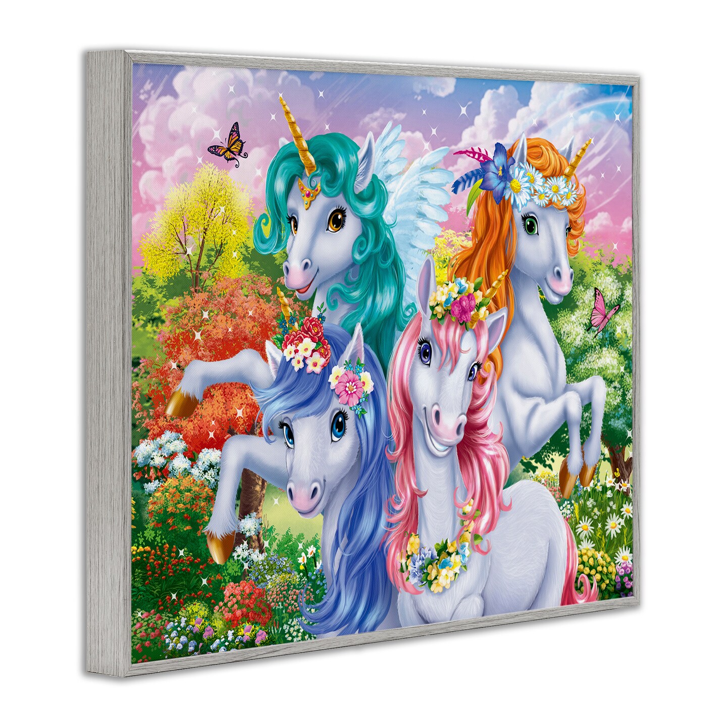 Stupell Industries Cute Unicorn Selfie Framed Giclee Wall Art Design by Image World