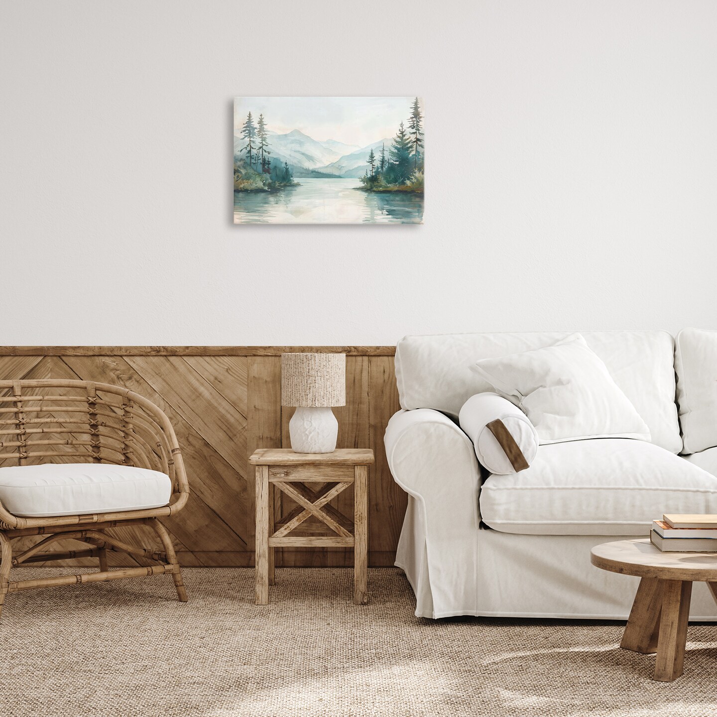 Stupell Industries Mountain Lake in Springtime Canvas Wall Art Design by LSR Design Studio