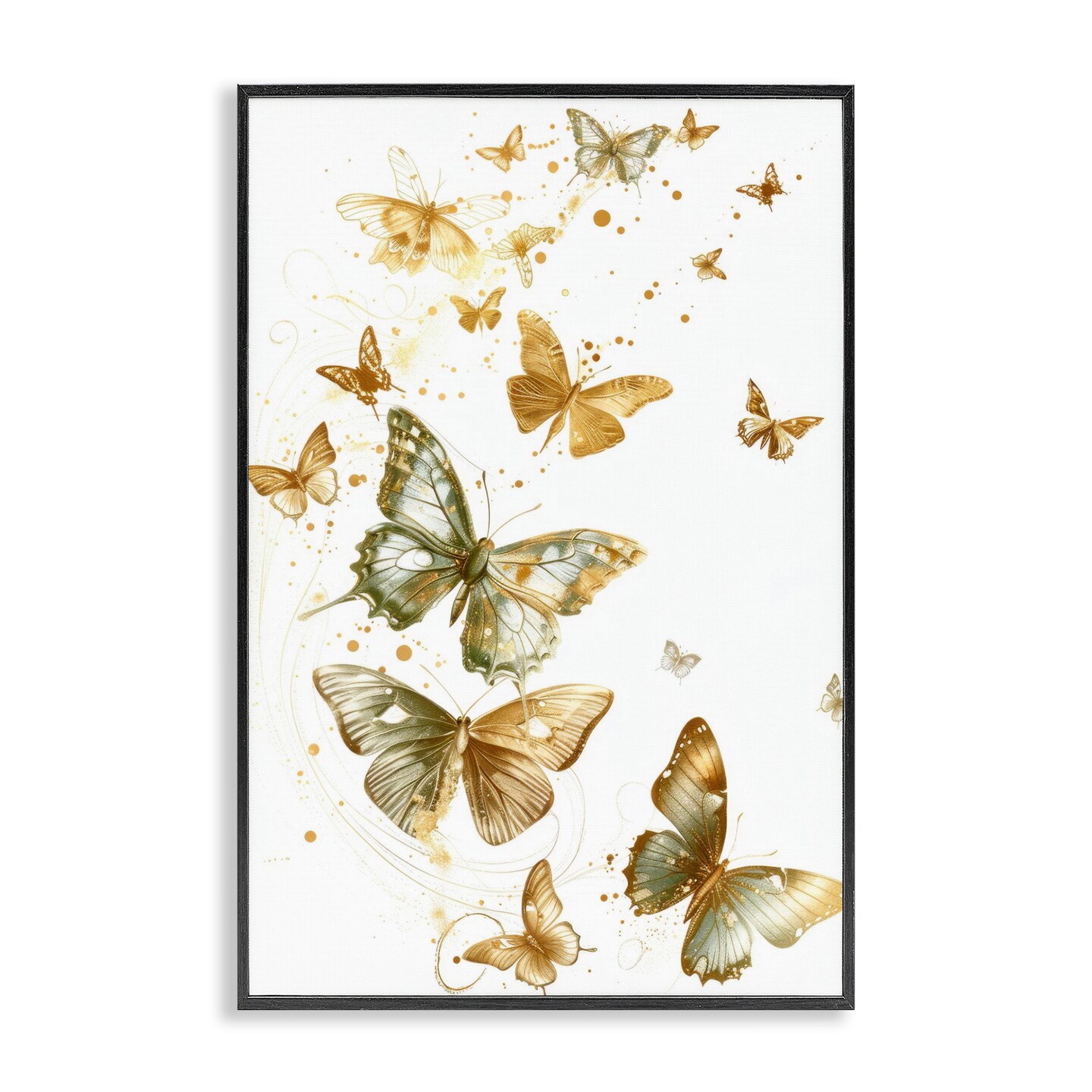 Stupell Industries Butterfly Trail with Speckles Framed Giclee Wall Art Design by LSR Design Studio