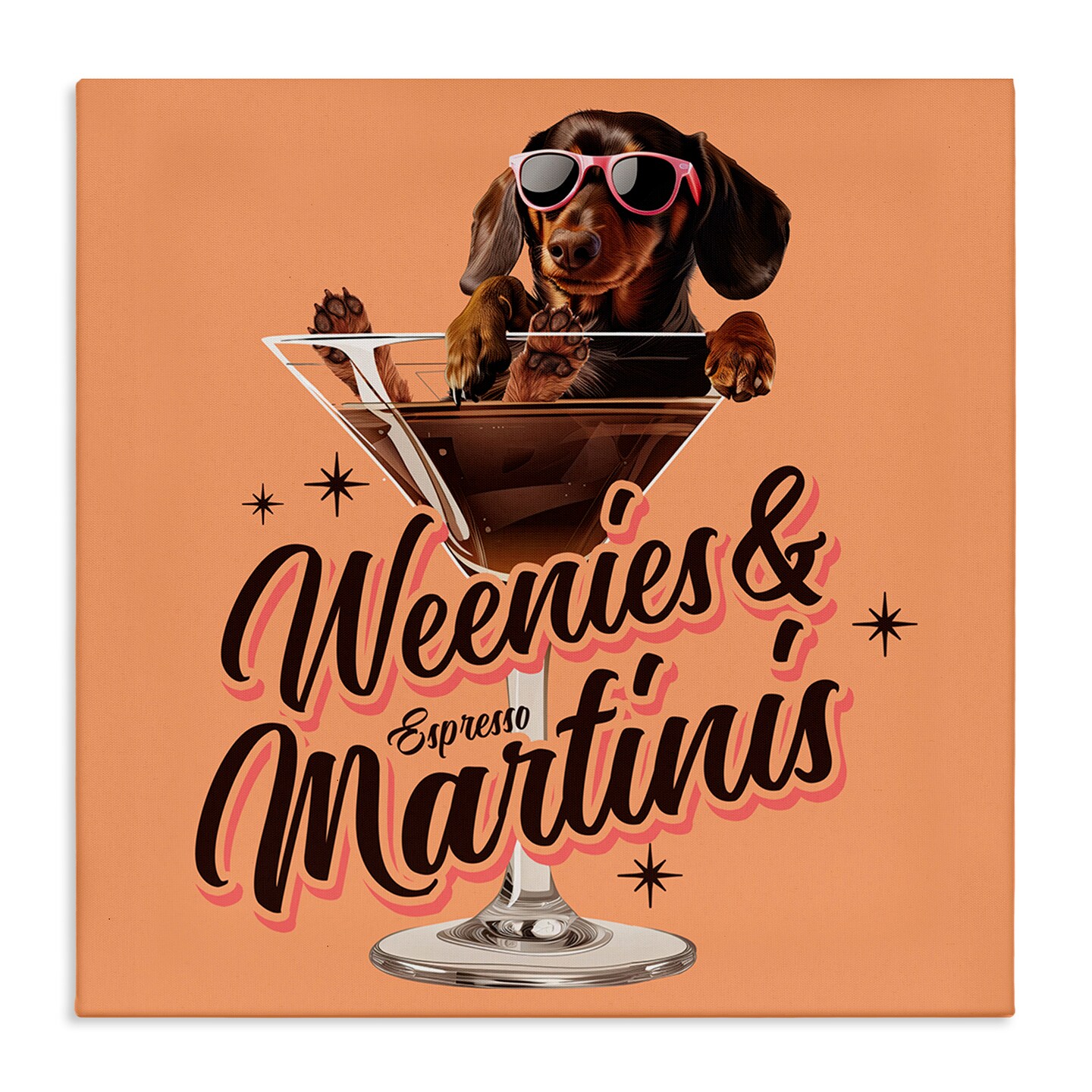 Stupell Industries Weenie's & Espresso Martinis Canvas Wall Art Design by Jim Baldwin
