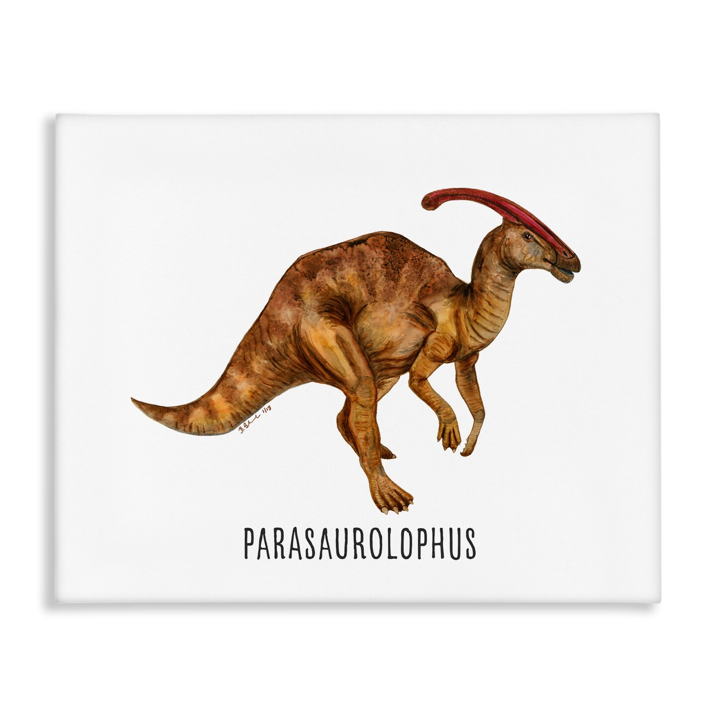 Stupell Industries Parasaurolophus Dinosaur Learning Canvas Wall Art Design by Brett Blumenthal