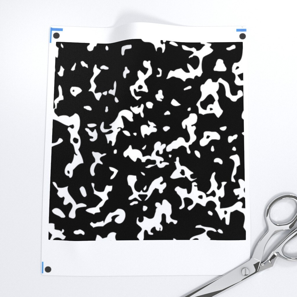 Abstract Monochrome Black And White Retro Marble Kid Nursery Notebook Home Decor Custom Printed Fabric by Spoonflower Various Fabrics by the Yard or Fat Quarter