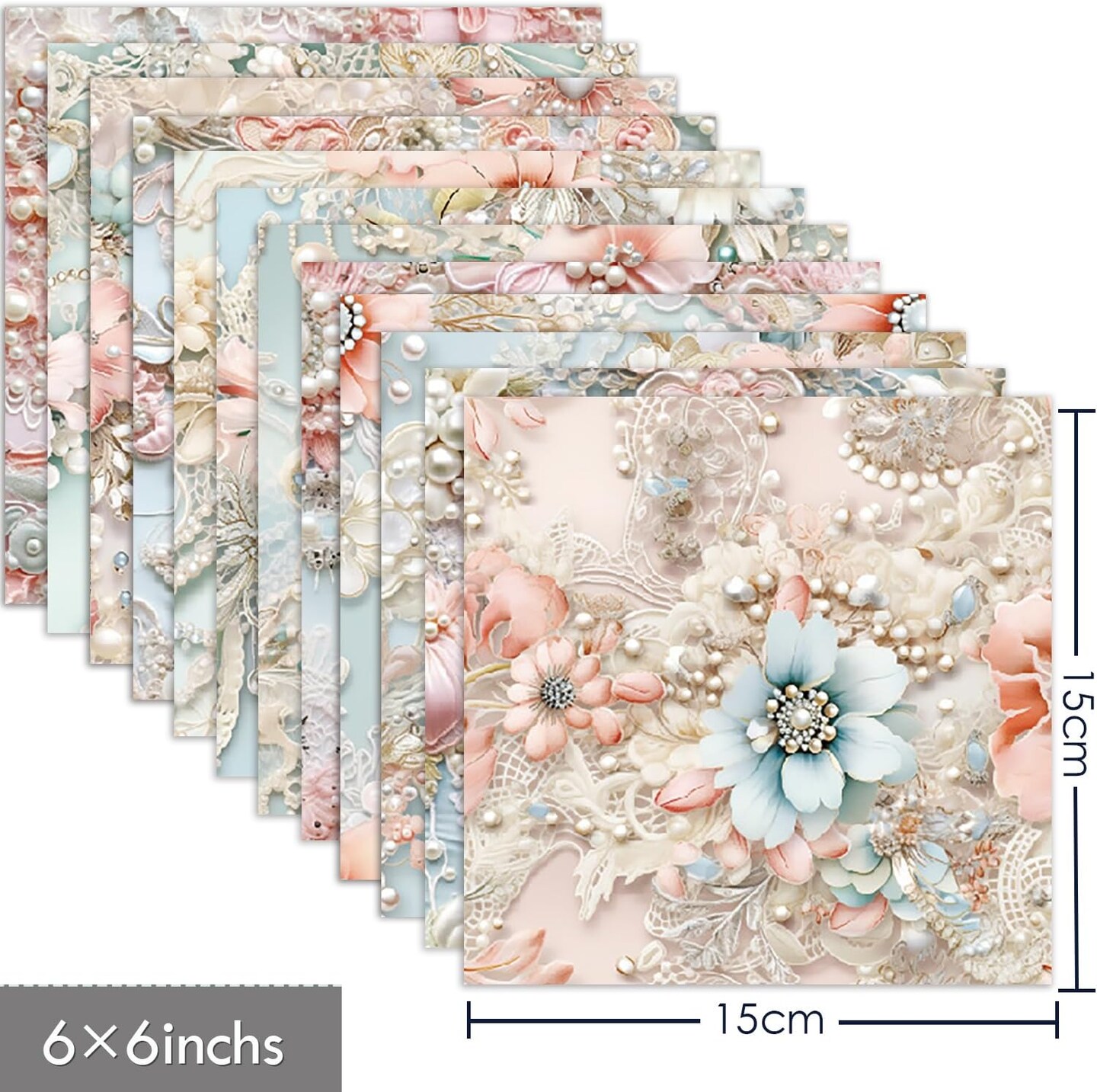 Mother’s Day Card Making Scrapbook Paper Pad 6x6 – 24 Sheets Single-Sided Decorative Cardstock for DIY Greeting Cards, Journals, Planner & Craft Projects
