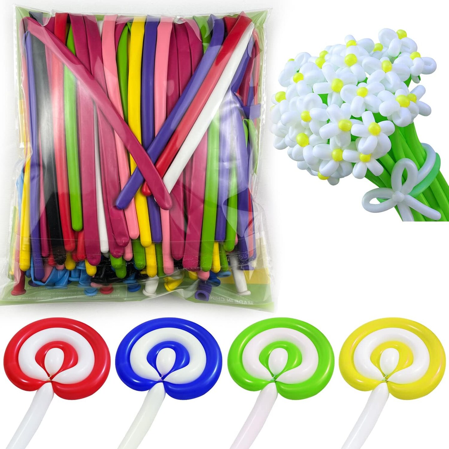 Latex Balloons, 100 pack, 260Q Long Twisting Balloons(10 Colors)