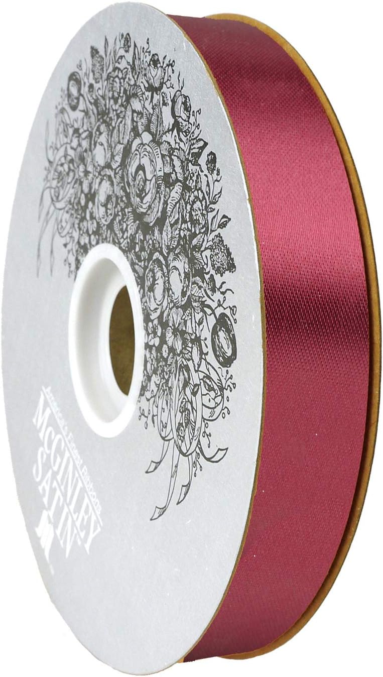 Burgundy Red 7/8&#x22; W Acetate Satin Ribbon - 100 Yard Spool