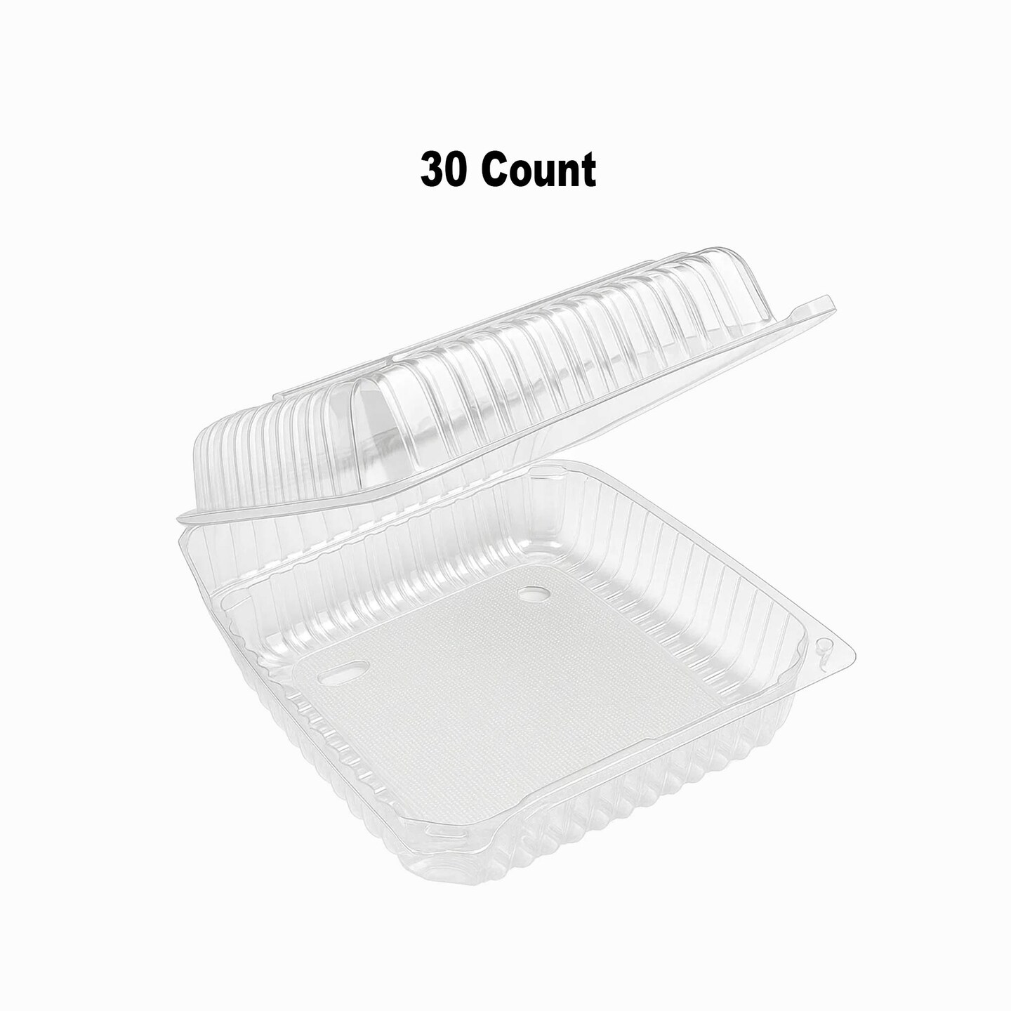 30 Count Disposable Clear Clamshell Containers 10x4 Inch