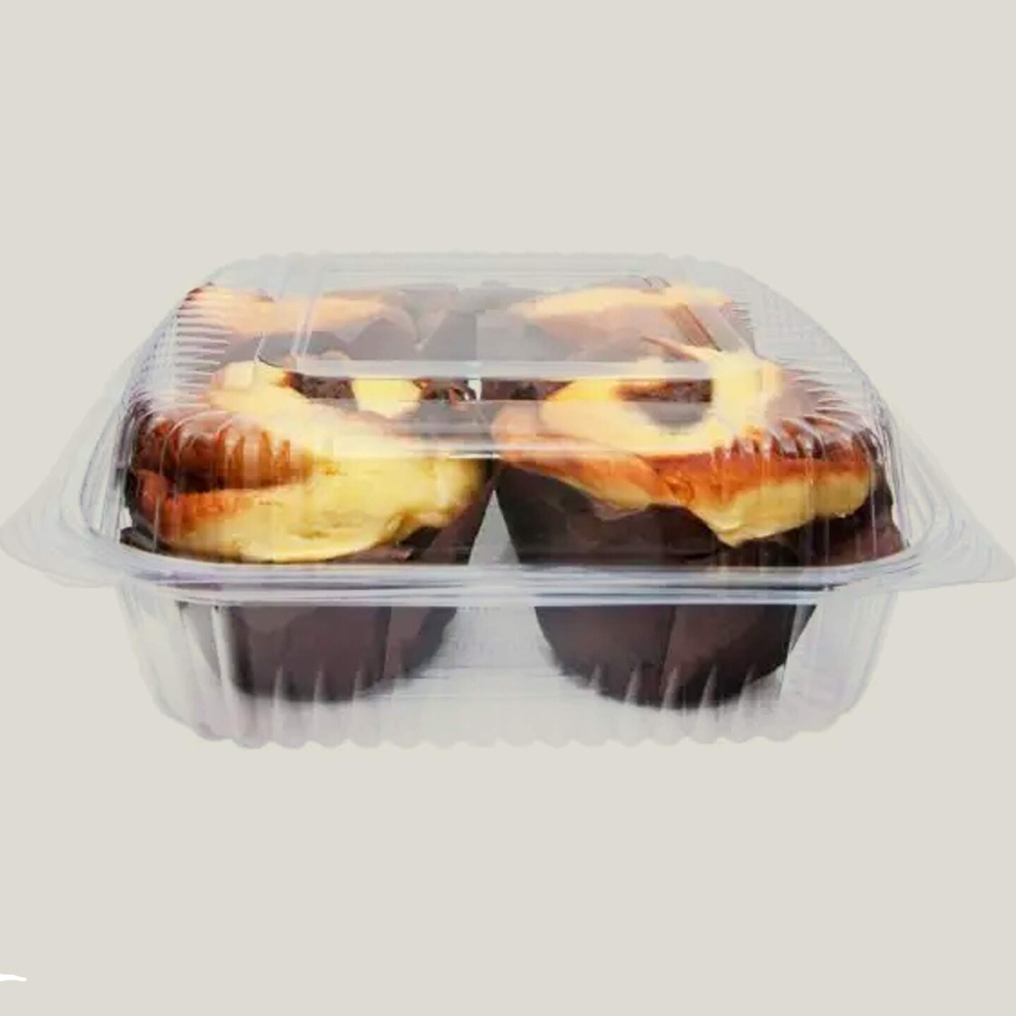 15 Count 8" Clear Shallow Hinged Heavy Duty Plastic Containers