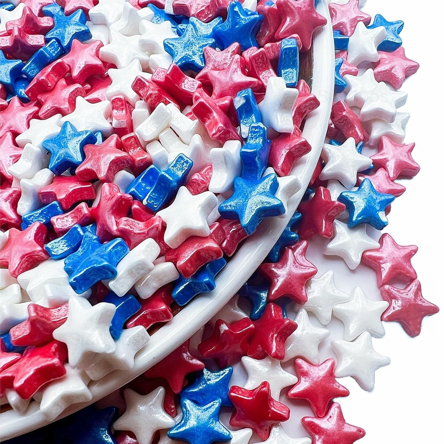 Edible Patriotic Stars for Cake decorating Red White and Blue Sprinkles Fourth of July Sprinkles