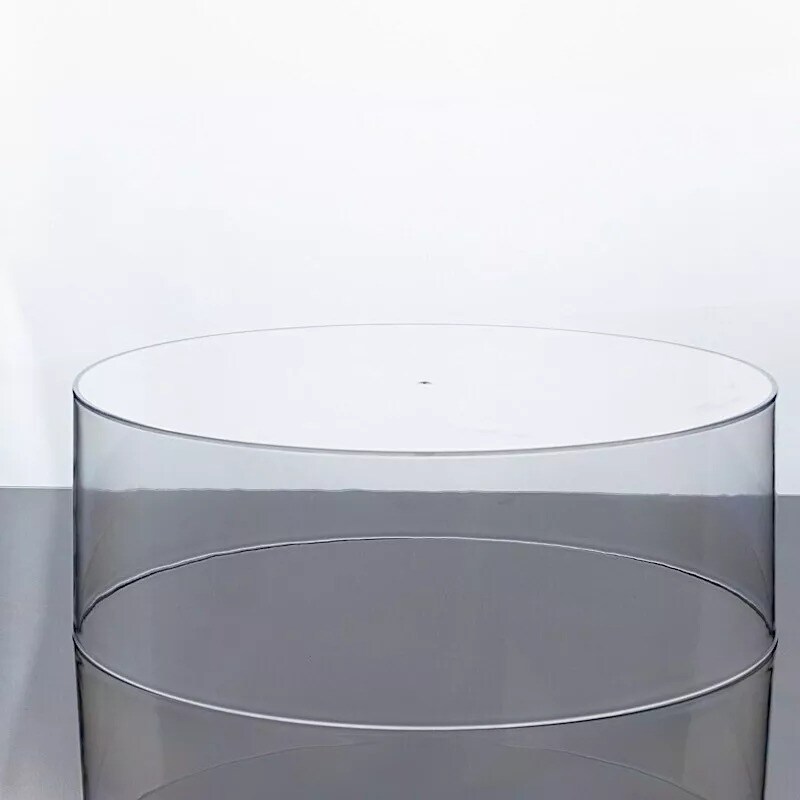 14 in Clear Round Acrylic CAKE STAND Display Box Pedestal Riser Party Events