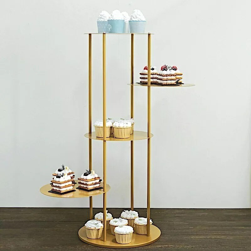 2.5 feet Gold 5 Tier Round Metal Cake Dessert DISPLAY STAND Centerpiece Party
