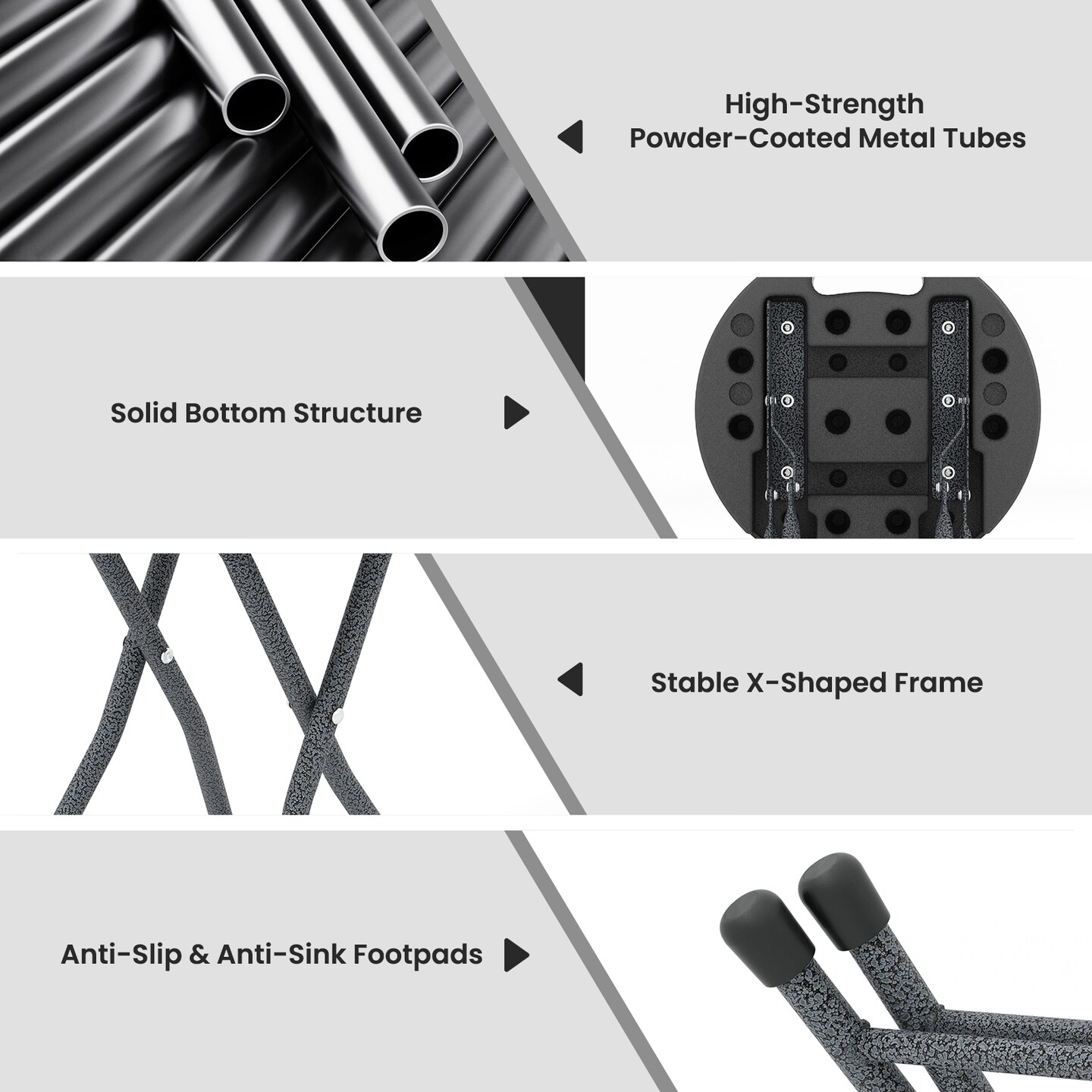 Folding Stool with Built-in Handle for Adults