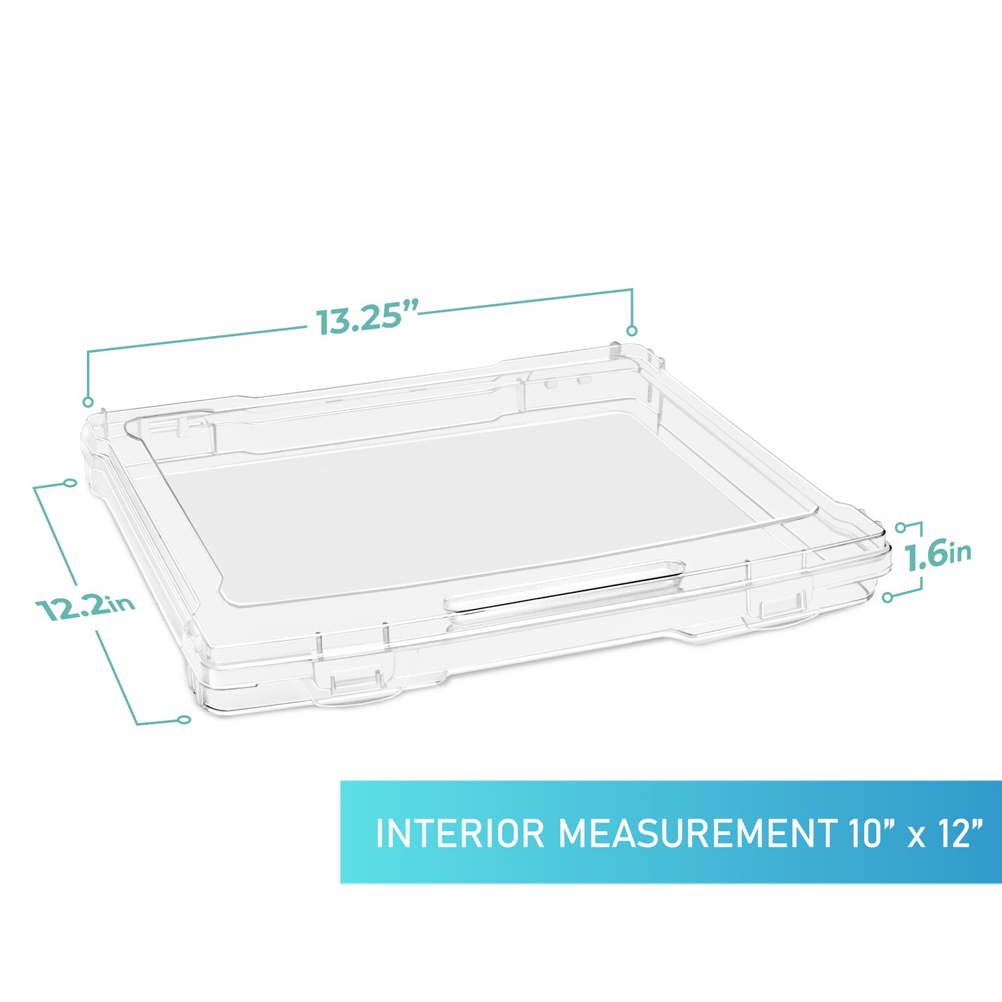 Sorbus Set of 6 Thin Clear Stackable Portable Project Case Fits 10&#x22;x12&#x22; - Snap-Tight Closure, Ideal for Board Games, Crafts, and Office Supplies