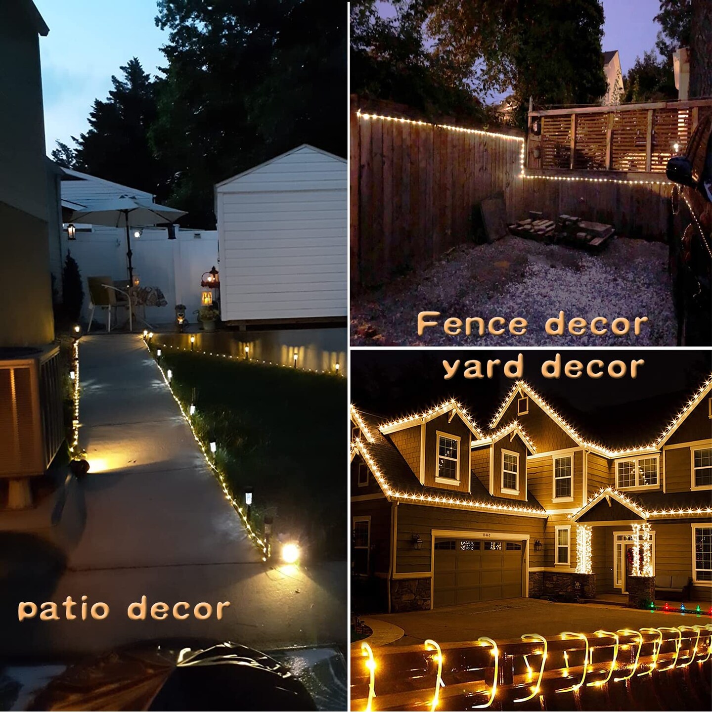 Solar Rope Lights Waterproof IP65 39FT 100LEDs Outdoor LED &#x200E;Solar Outdoor Lights for Party Garden Yard Home Wedding Christmas Halloween Holiday Tree Decoration Lighting