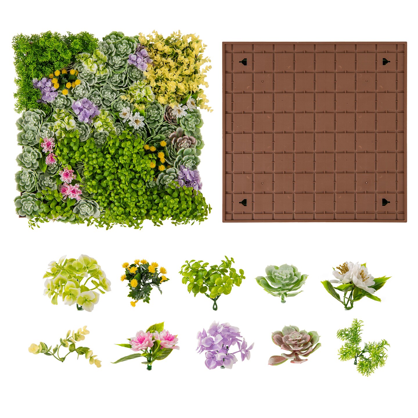 20&#x22; x 20&#x22; 3D Hanging Succulents with 10 Types of Mixed Faux Plants for Balcony Home - 20&#x22; x 20&#x22; (L x W)