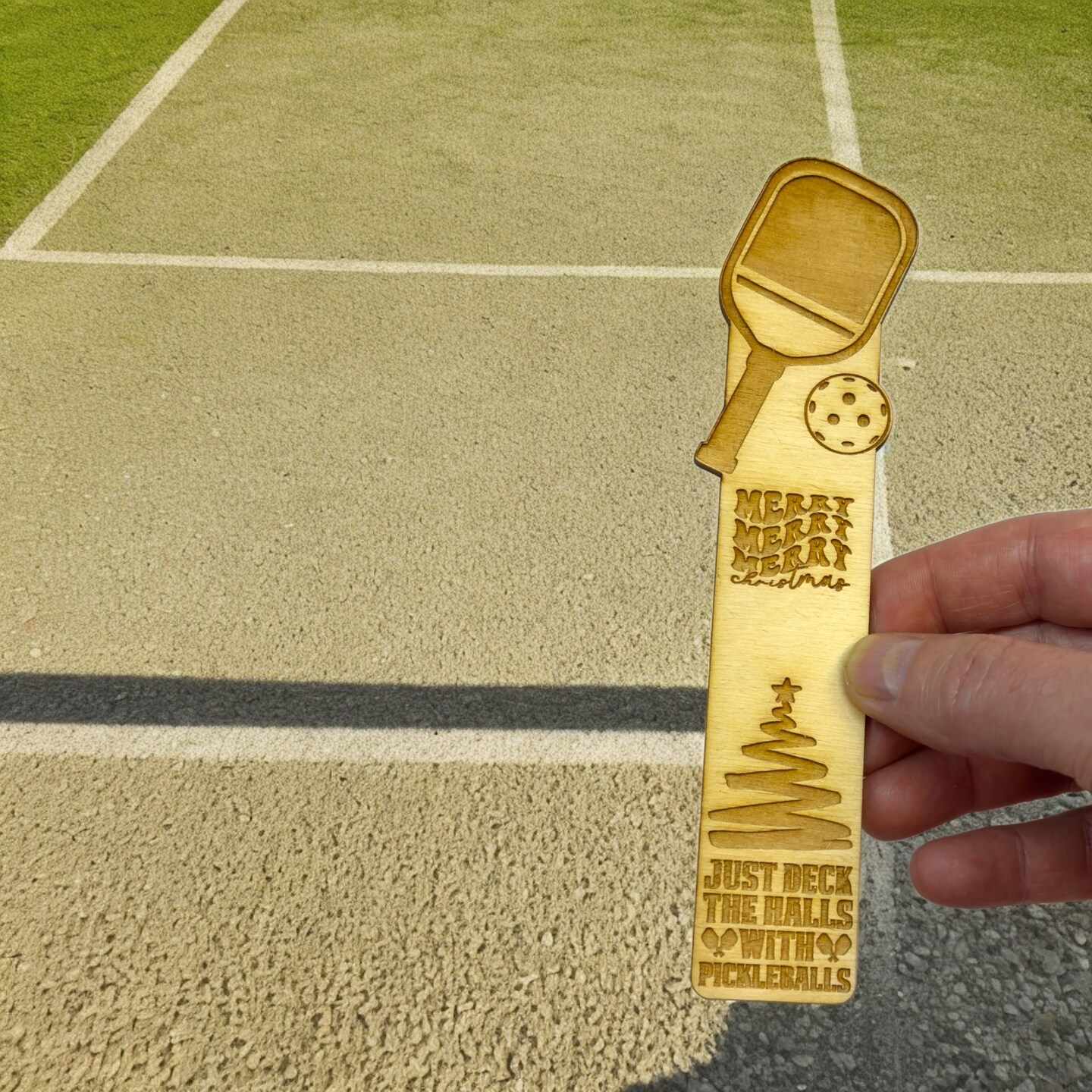 Bookmark - Just deck the halls with pickleballs - Birch wood Bookmark - Just deck the halls with pickleballs - Birch wood