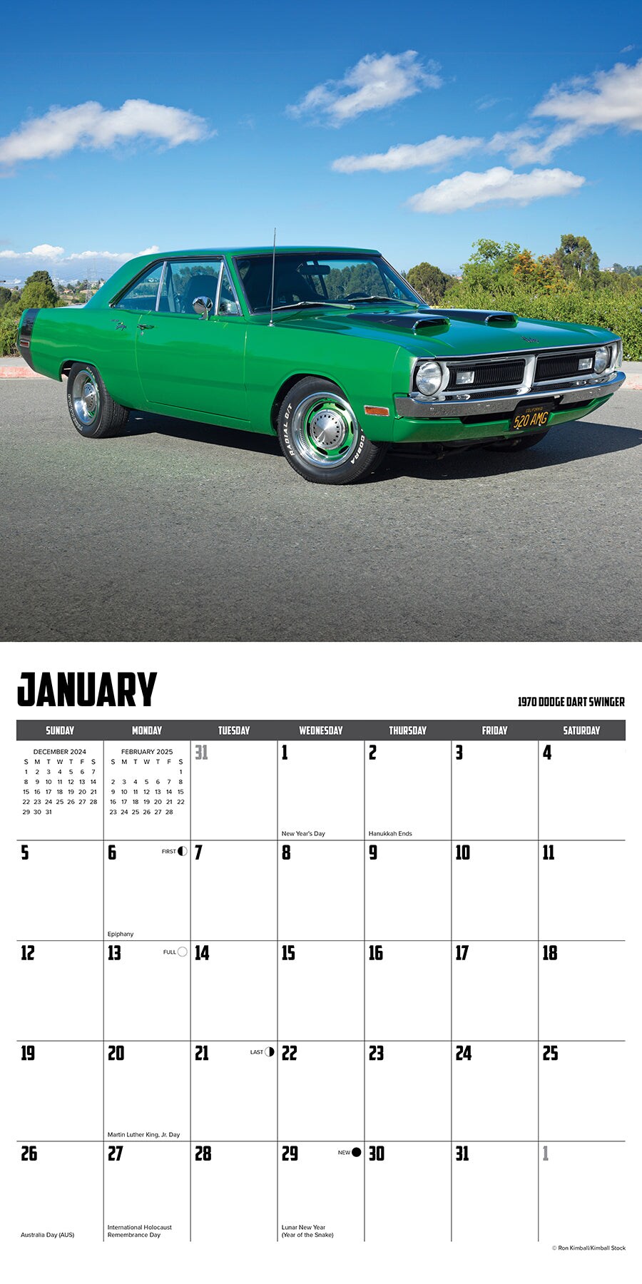 American Muscle Cars 2025 Wall Calendar