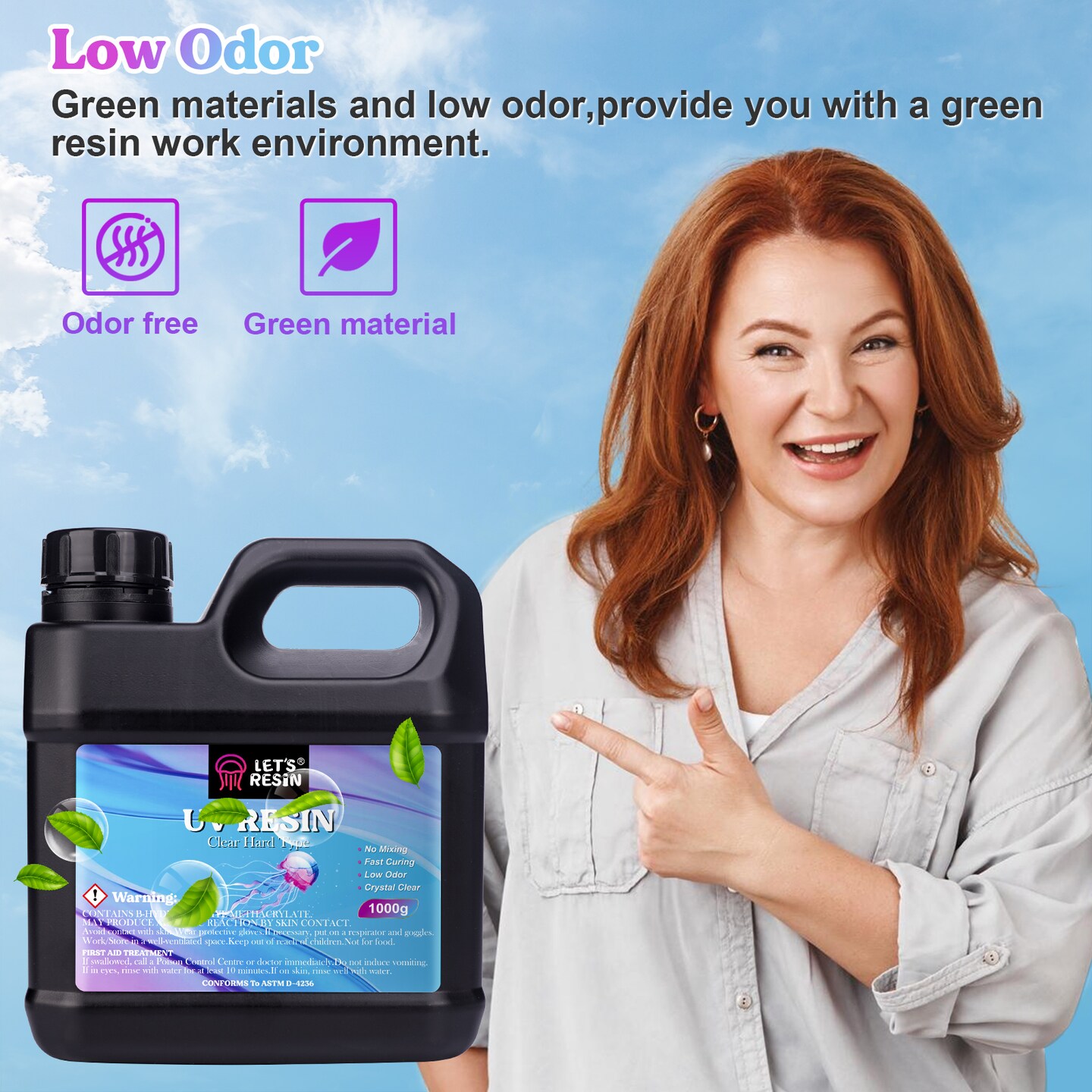 LET&#x27;S RESIN UV Resin, Upgraded 1,000g Crystal Clear UV Resin Hard, Low Odor Ultraviolet Epoxy Resin, UV Light Cure Solar Sunlight Activated Glue for Jewelry, Craft Decoration