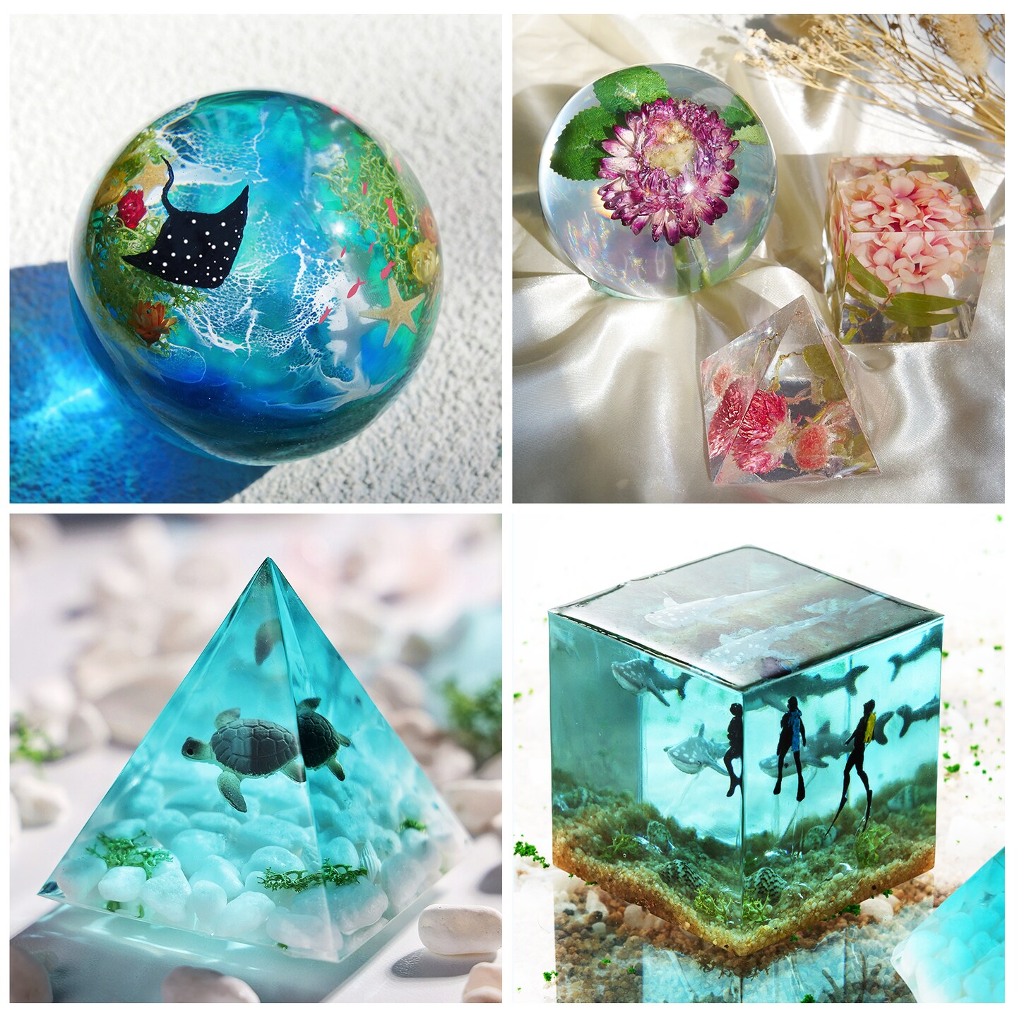 LET&#x27;S RESIN Epoxy Resin Kits and Molds Complete Set, 16oz Resin Art Kit with Silicone Molds, Pigment, Dried Flowers, Crafts for Adults, Beginners, Art Supplies for DIY Lovers, DIY Gift for Women