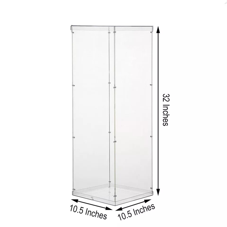32-Inch tall Clear Acrylic DISPLAY BOX CENTERPIECE Party Column Pedestal Riser