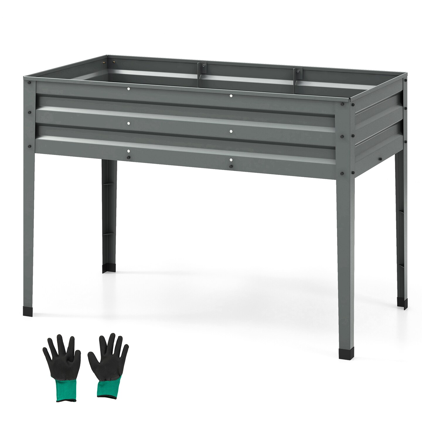 Galvanized Raised Garden Bed Elevated Planter Box with Legs and Drainage Hole