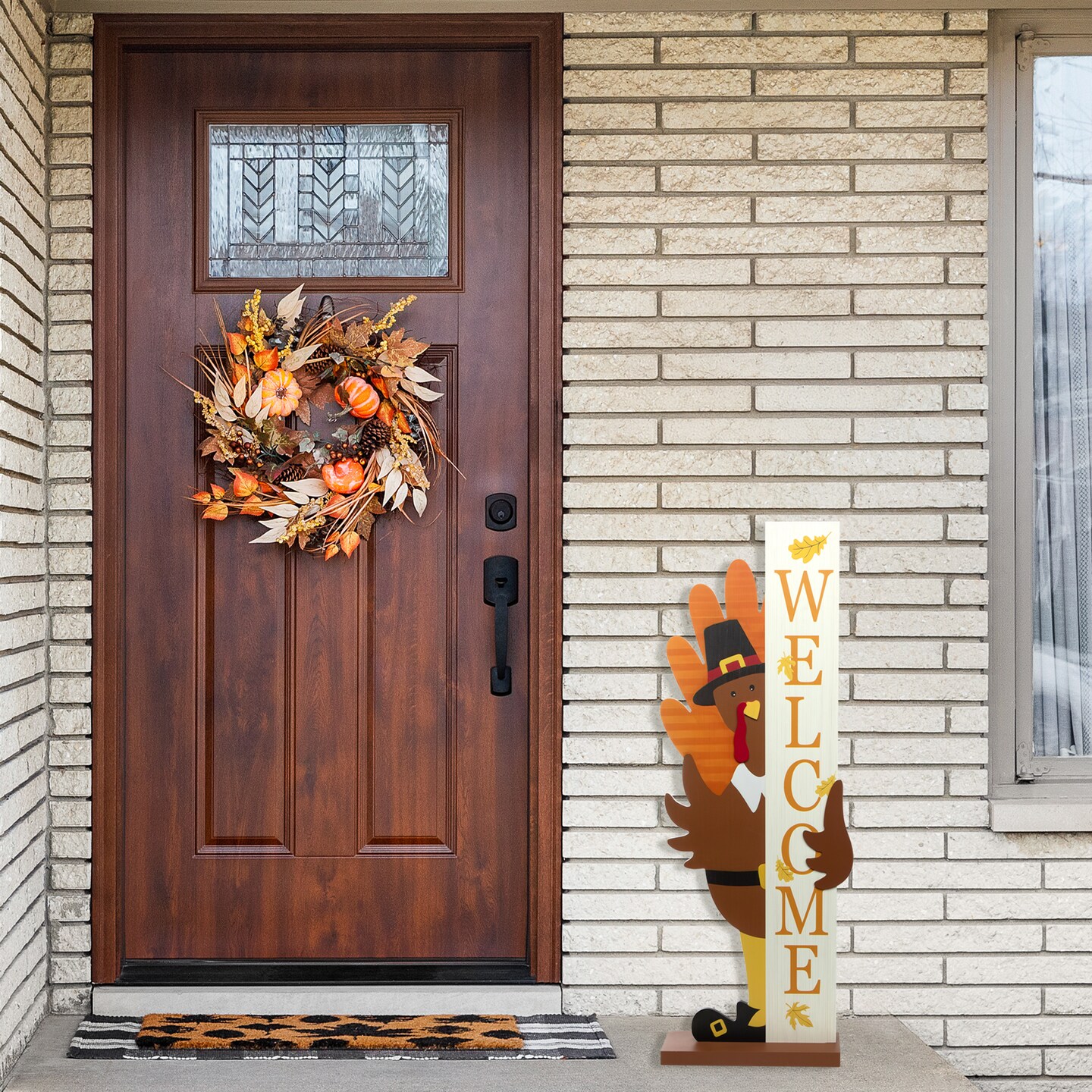 Northlight Turkey Welcome Fall Harvest Outdoor Porch Sign - 35.5"