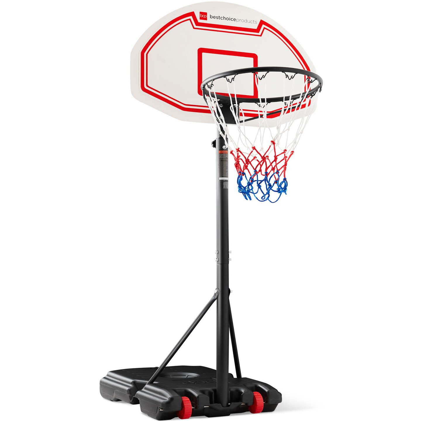 Best Choice Products Kids Height-Adjustable Basketball Hoop, Portable Backboard System w/ 2 Wheels