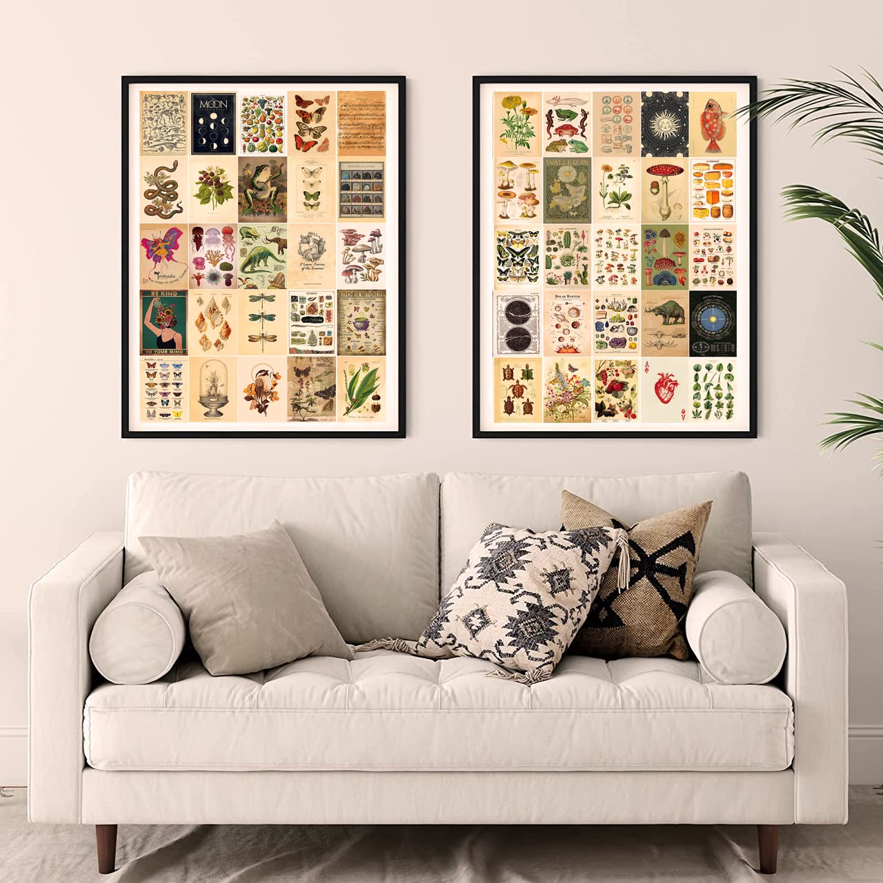 TRAMIN 100 PCS Vintage Posters, Collage Kit Aesthetic Pictures, Cottagecore Room Decor for Bedroom, Cute Dorm Photo Wall Decor for Teen Girls, Botanical Wall Art&#x2026;