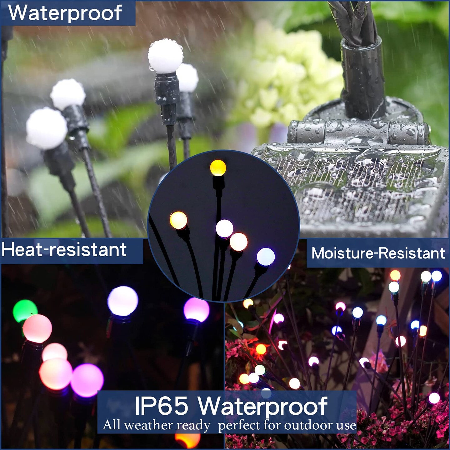 TONULAX Solar Garden Lights, Starburst Swaying Light - Swaying When Wind Blows, Solar Lights Outdoor Decorative, Color Changing RGB Light for Yard Patio Pathway Decoration(2 Pack)