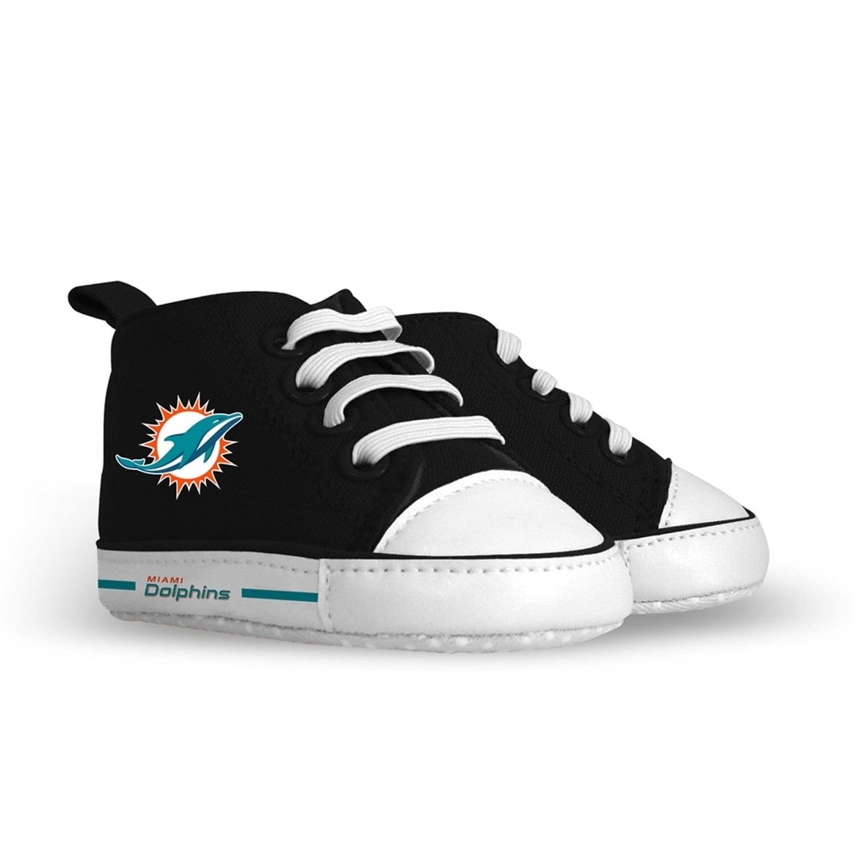 Miami Dolphins Baby Shoes High Top Pre-Walkers Unisex Soft Fabric Grippers