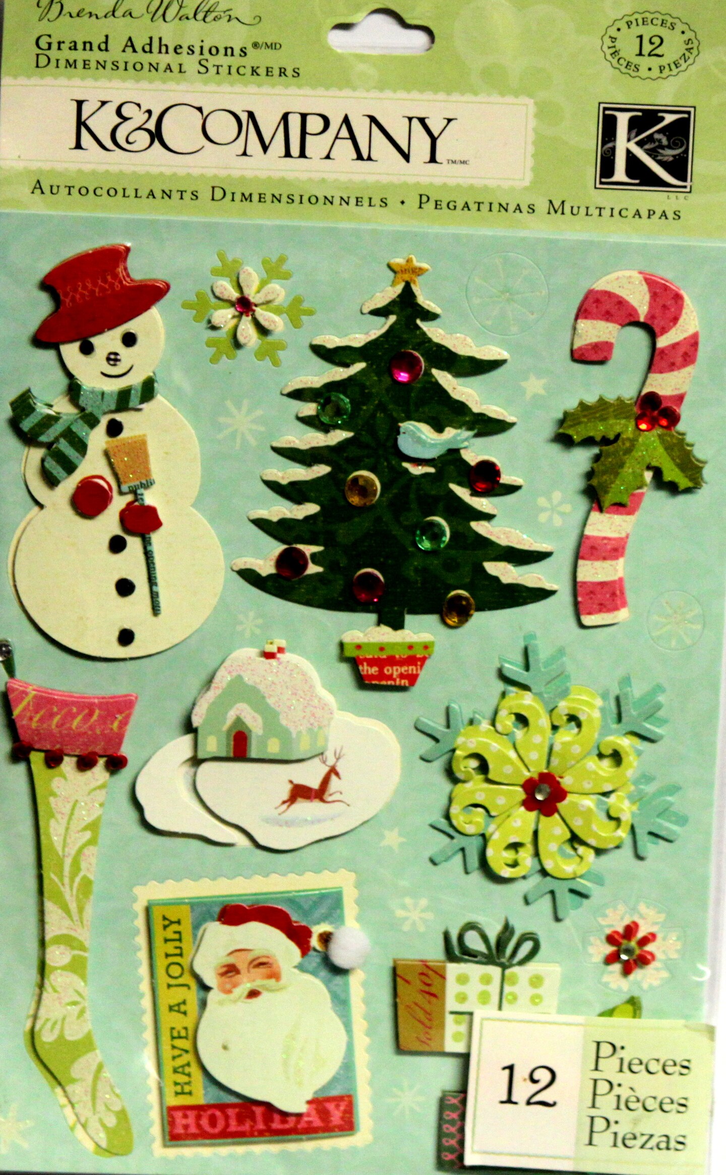 K &#x26; Company Peppermint Twist Dimensional Stickers