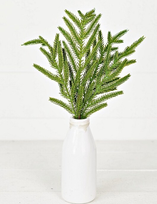 18&#x22; Artificial Norfolk Pine Spray &#x2013; Soft Touch Evergreen Stem for Christmas Decor &#x26; Crafts-510706