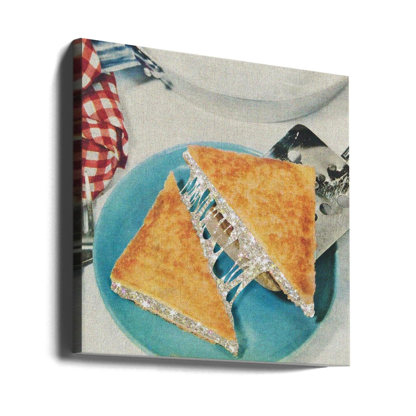 ✨ sandwich✨ Glitter Sandwich Square 24x24 Canvas - Corporate Office Art