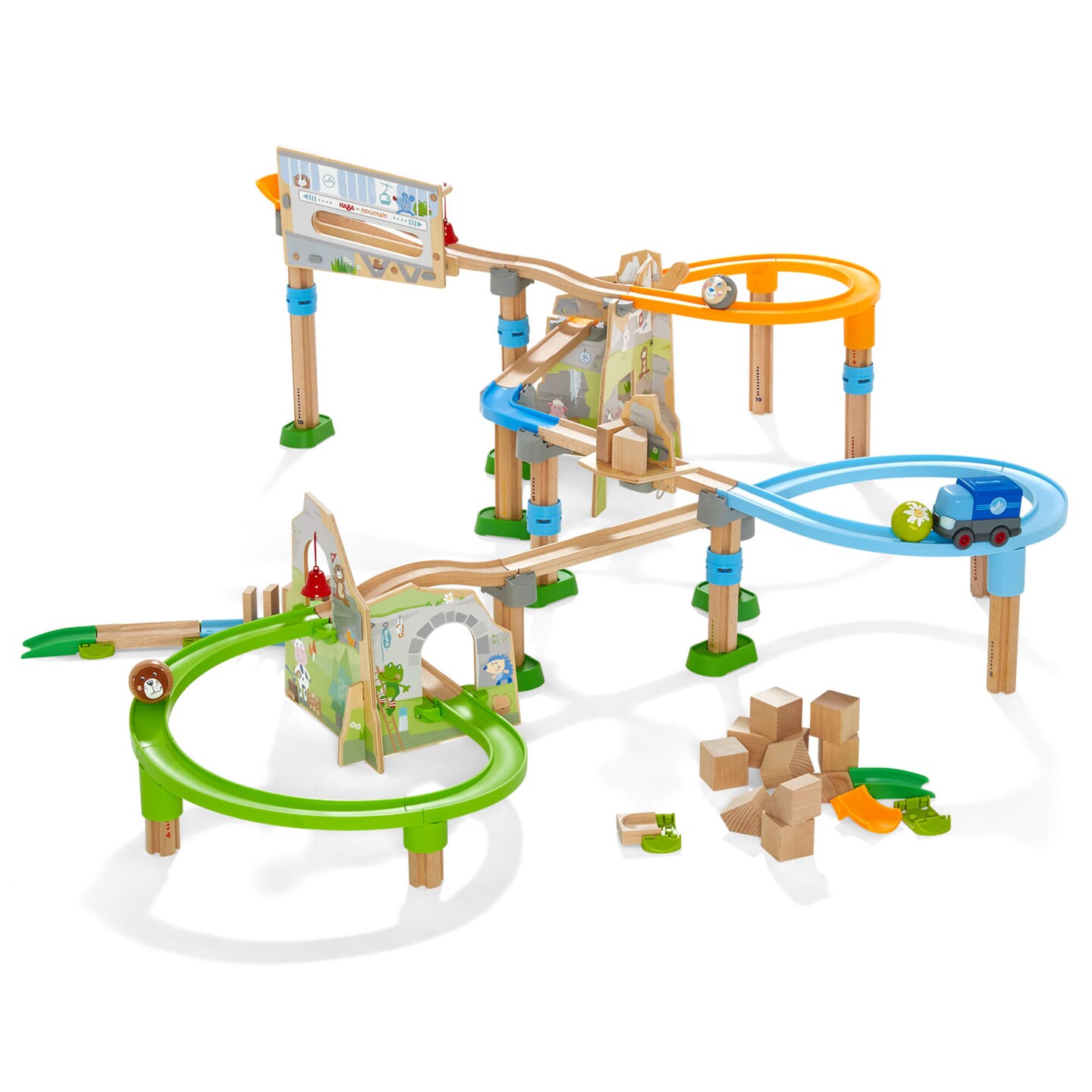 HABA Kullerbu Mountain Adventure Ball Track Ultimate Marble Run Set & Building Toys for Kids Age 3-8, Montessori STEM Learning & Educational Toys