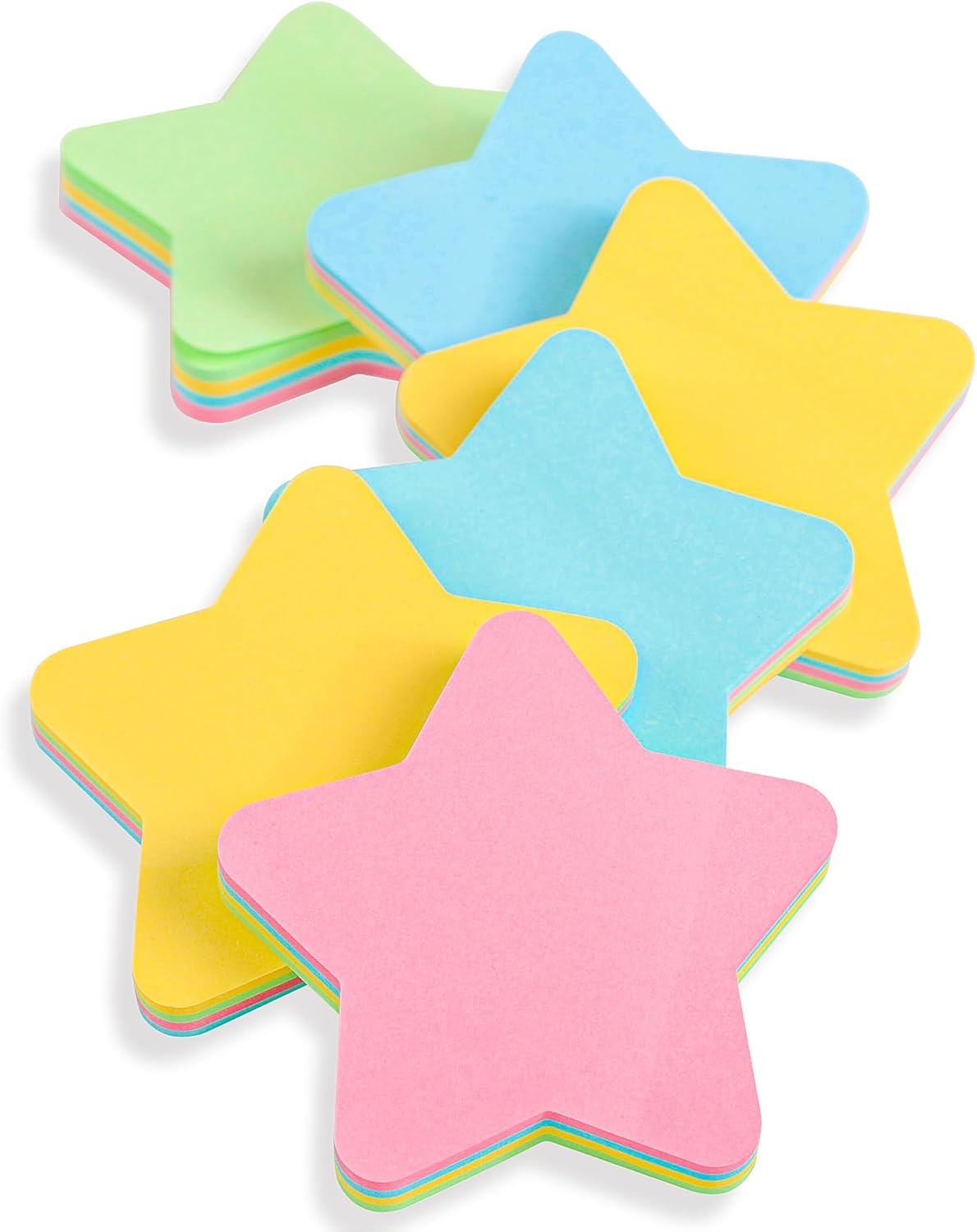 Sticky Notes 2.75 in x 2.75 in 600 Sheets Sticky Memo Star Shaped - Self Stick Cute Mixed 4 Color for Office/Home/Baking/School