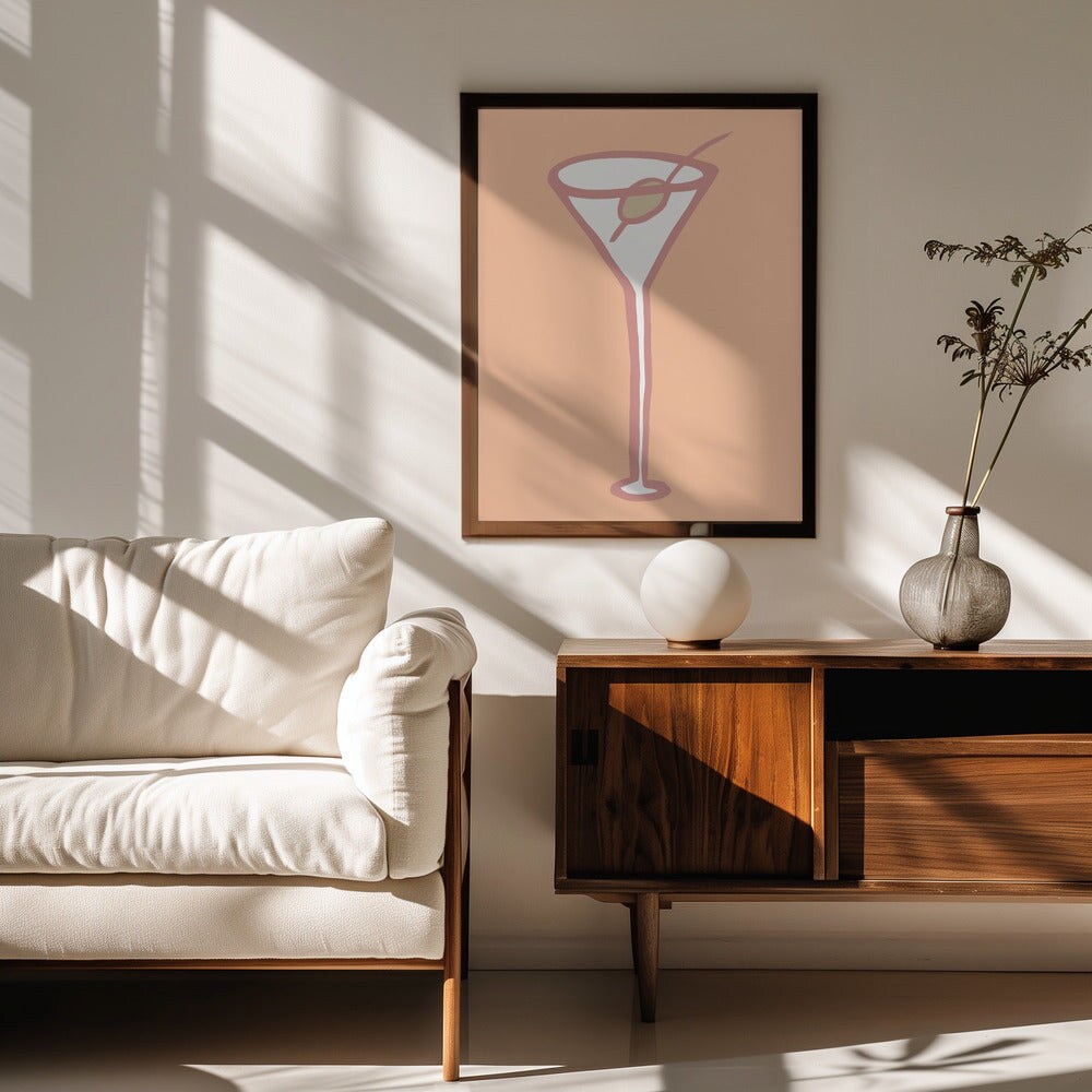 Olive In Glass Peach Fuzz Poster - Pictufy Studio 24x36 Black Framed Art | Home or Office Art