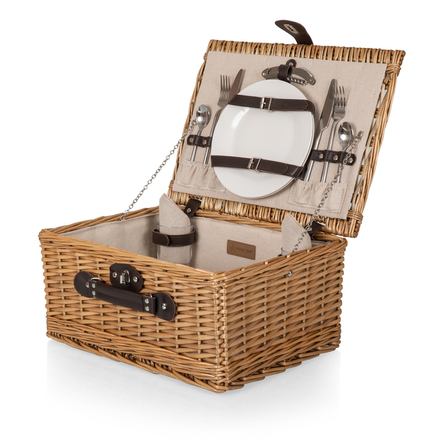 Classic Picnic Basket, (Beige Canvas)