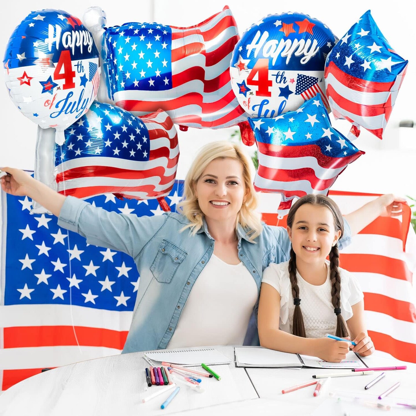 12 Pcs Fourth of July Balloons, Independence Day Balloon American Patriotic Party Balloon Red White Blue, 4th of July Balloons for Party Decorations Supplies