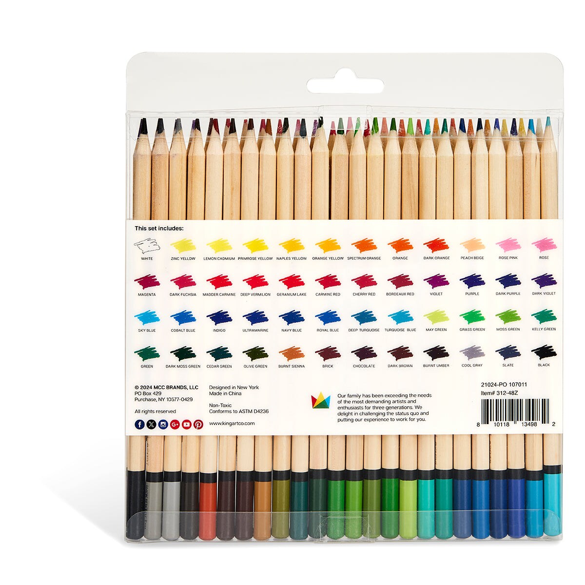 KINGART&#xAE; Colored Pencils, 48 Colors