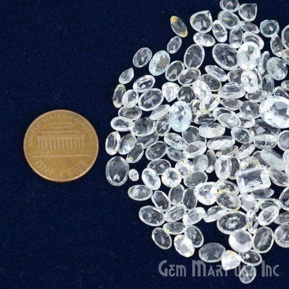 White Topaz Gemstone, 100% Natural Faceted Loose Gems, November Birthstone, 4-8mm, 50 Carats