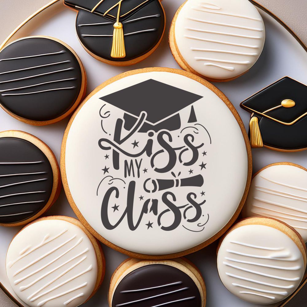 Kiss My Class Graduation Cookie Stencil