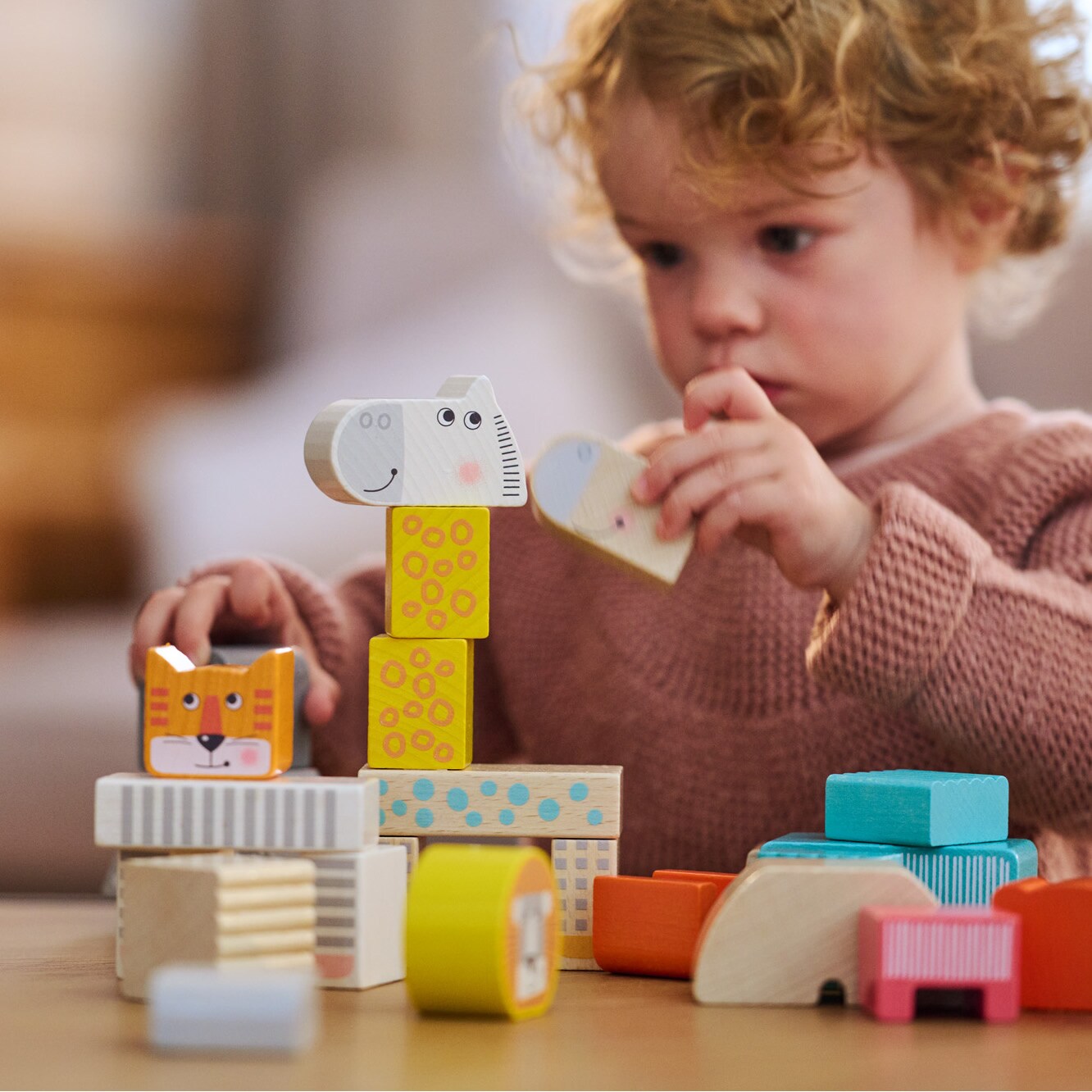 HABA Wooden Building Blocks Animal Parade - 25 Piece Wooden Toddler Toy Set for Ages 1-3 - Stacking Toys &#x26; Wood Blocks, Made in Germany