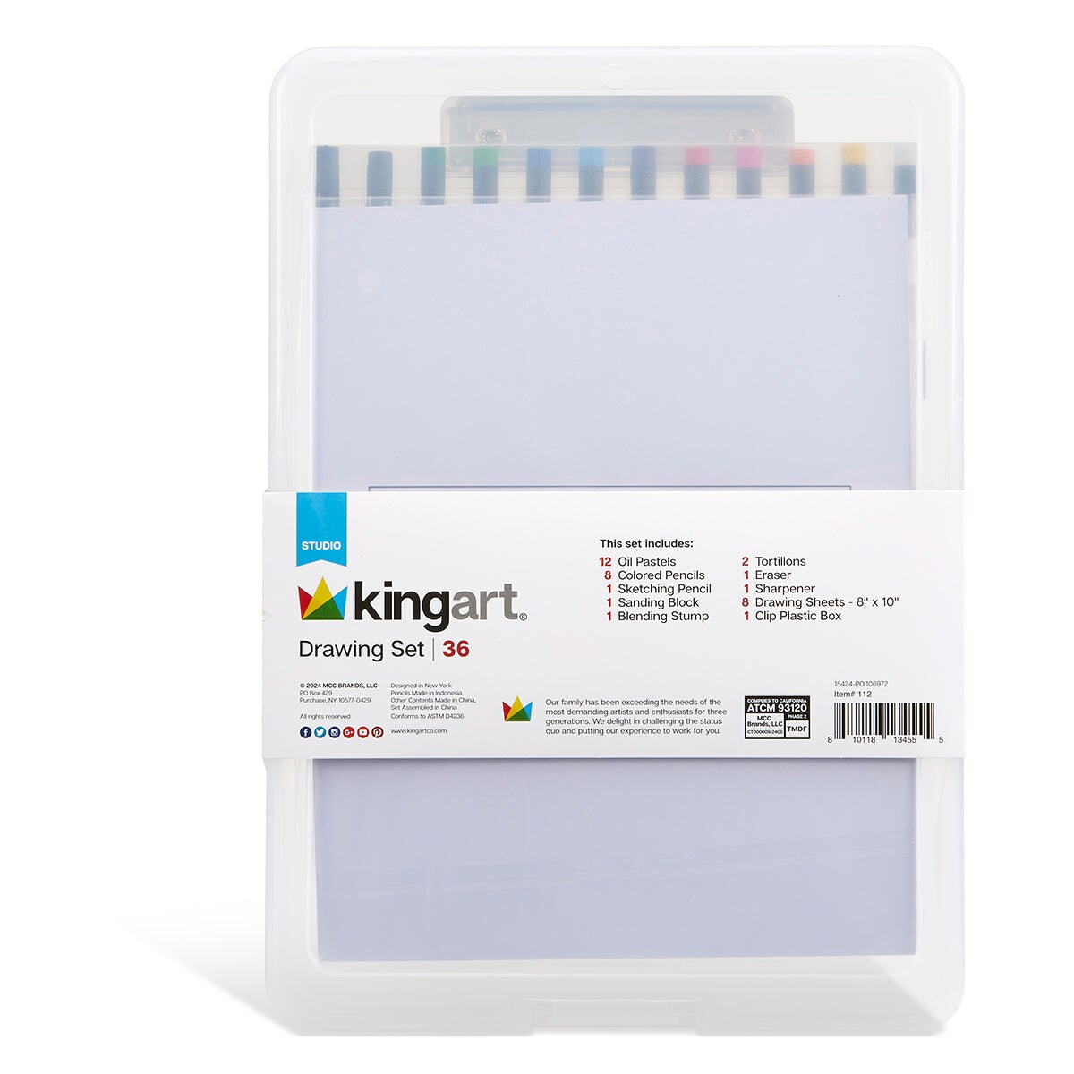 KINGART&#xAE; Drawing Set with Drawing Board Case, 36 pc