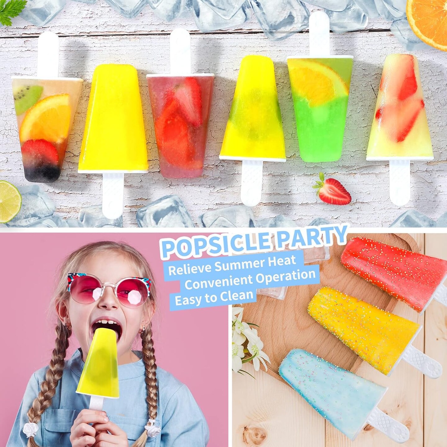 Popsicle Molds,Silicone Ice Pop Molds,BPA Free Popsicle Mold Reusable Easy Release Ice Pop Maker,Homemade Popsicle Mould with Silicone Funnel and Cleaning Brush (Red, 10 Cavities New)