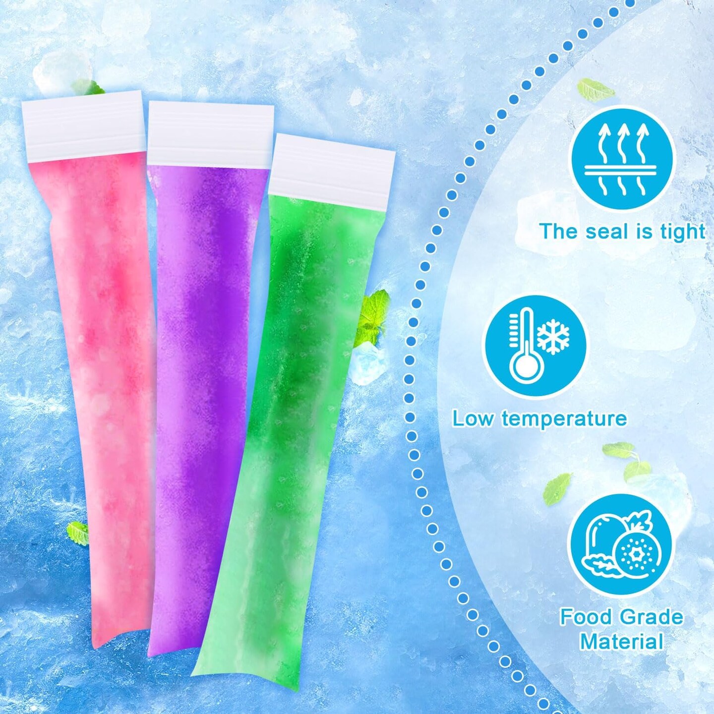 160PCS Disposable Popsicle Bags with Funnel,BPA Free Ice Pop Molds Double Zipper Freezer Tubes Reusable Ice Candy Sticks for DIY Yogurt Juice Smoothies(1.96&#x22;x7.87&#x22;) &#x2013; Family &#x26; Party Snacks