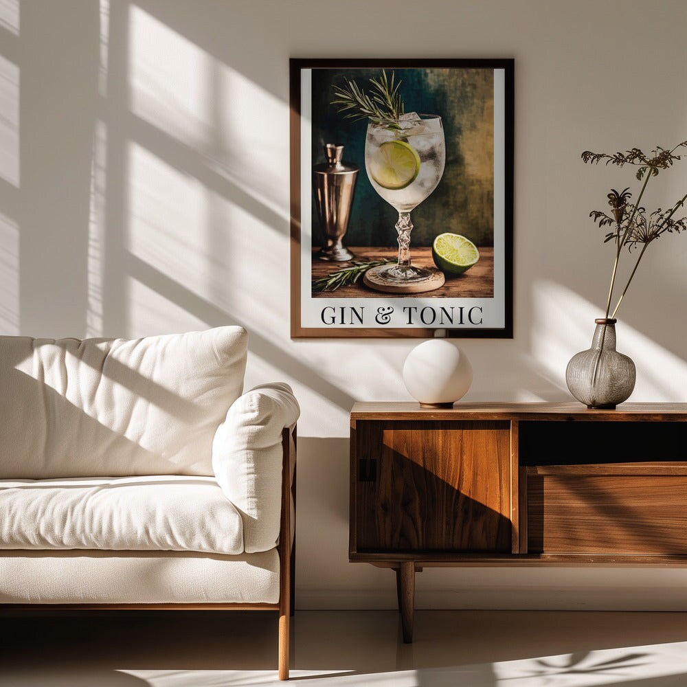 Gin &#x26;amp; Tonic - Andreas Magnusson 24x36 Black Framed Art | Home or Office Art