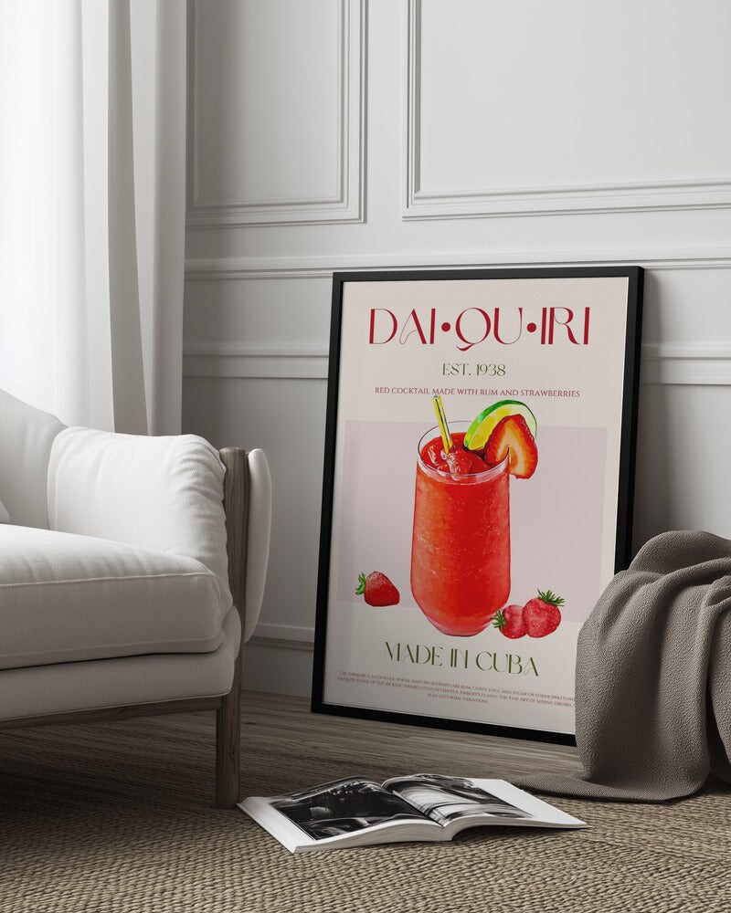 Cuban Daiquiri Delight - Nazma Khokhar 24x36 Black Framed Art | Home or Office Art