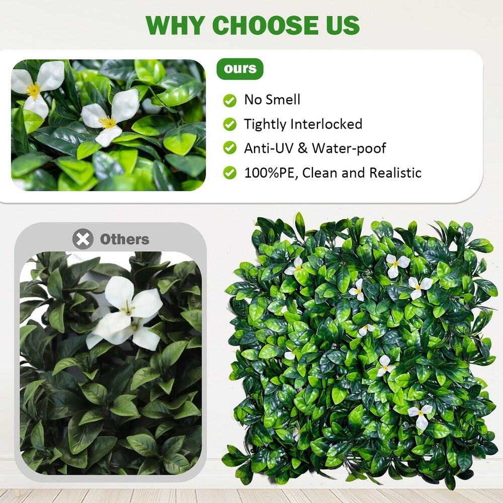 20ct 20" Green Boxwood Grass Plant Wall & Privacy Screen Panels